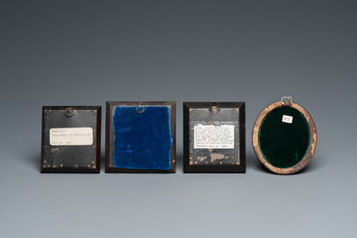 Quatre portraits miniatures, Angleterre et/ou France, 18/19&egrave;me