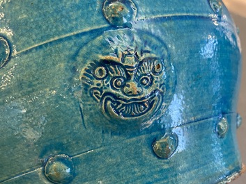 A Chinese turquoise-glazed censer or alms bowl, late Ming