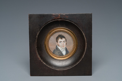 Quatre portraits miniatures, Angleterre et/ou France, 18/19&egrave;me