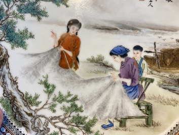 Three Chinese Cultural Revolution dishes, signed Wang Xiaofan 王曉帆, Wu kang 吳康 and Chen Yifang 陳義芳, dated 1957, 1964 and 1966