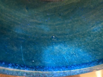 A Chinese turquoise-glazed censer or alms bowl, late Ming