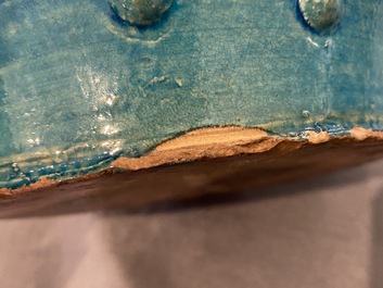A Chinese turquoise-glazed censer or alms bowl, late Ming