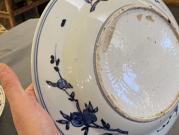 Two Chinese blue and white 'deer' dishes, Wanli