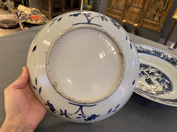 Two Chinese blue and white 'deer' dishes, Wanli