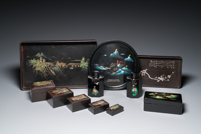 Eleven Chinese Cultural Revolution lacquer wares