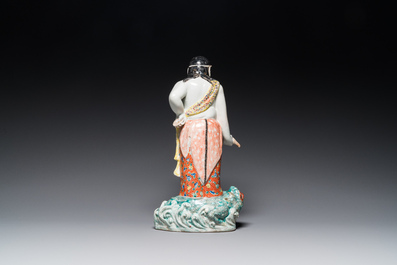 A Chinese famille rose 'Liu Hai on the toad' group, 19th C.