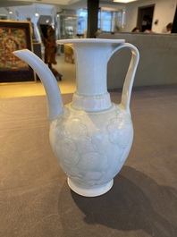 A Chinese qingbai ewer with floral design, Song