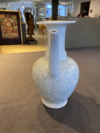 A Chinese qingbai ewer with floral design, Song