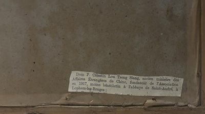 Missionnaires catholiques belges en Chine: 'Les stigmates de Christ', gravure aux rehauts en couleurs, 19&egrave;me