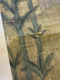 Chinese school: 'Elegant musical gathering', ink and colour on silk, probably Ming