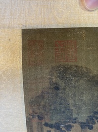 Du Qiong 杜瓊 (1396-1474): 'Mountainous landscape with pines', ink and colour on silk, dated July 1440