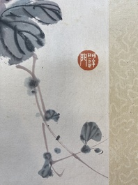 Qi Gong 啟功 (1912-2005): 'Druiven', inkt en kleur op papier