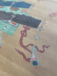 Chinese school: 'Bhaishajyaguru' or 'Medicine Buddha', ink and colour on silk, probably 19th C.