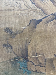 Ecole chinoise: 'Lan Caihe 藍采和', encre et couleurs sur soie, 18/19&egrave;me