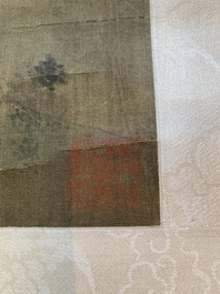 Ecole chinoise: 'Lan Caihe 藍采和', encre et couleurs sur soie, 18/19&egrave;me