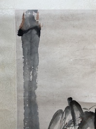 Suiveur de Xu Beihong 徐悲鴻 (1895-1953): 'Bambous&rsquo;, encre et couleurs sur papier, dat&eacute; 1931