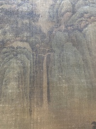 Du Qiong 杜瓊 (1396-1474): 'Mountainous landscape with pines', ink and colour on silk, dated July 1440
