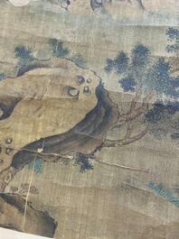 Ecole chinoise: 'Lan Caihe 藍采和', encre et couleurs sur soie, 18/19&egrave;me