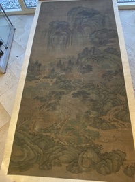 Du Qiong 杜瓊 (1396-1474): 'Mountainous landscape with pines', ink and colour on silk, dated July 1440