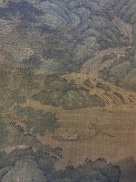 Du Qiong 杜瓊 (1396-1474): 'Mountainous landscape with pines', ink and colour on silk, dated July 1440