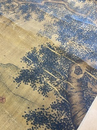 Chinese school: 'Elegant musical gathering', ink and colour on silk, probably Ming