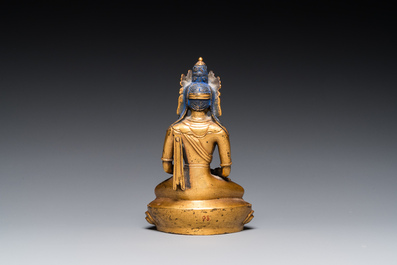 Bouddha Amitayus en bronze dor&eacute;, Sino-Tibet, Qing