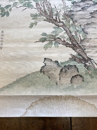Qiu Jin 秋瑾 (1875-1907): &lsquo;Peonies&rsquo;, ink and colour on silk