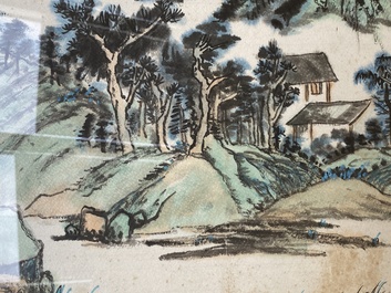 Zhou Huimin 周懷民 (1906-1996): 'Mountainous landscape with pines', ink and colour on paper