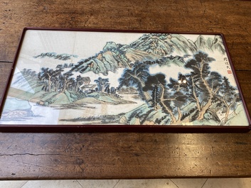 Zhou Huimin 周懷民 (1906-1996): 'Mountainous landscape with pines', ink and colour on paper