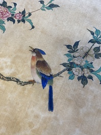 Miao Jiahui 繆嘉慧 (1831-1901): Four scrolls with birds among flowers, ink and colour on silk