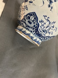 A fine Dutch Delft blue and white five-piece garniture, 1st quarter 18th C.
