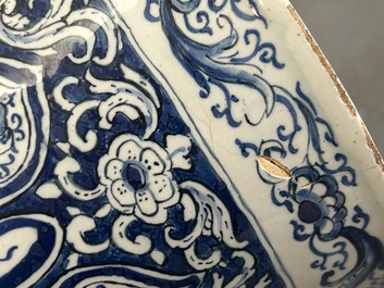 A fine Dutch Delft blue and white five-piece garniture, 1st quarter 18th C.
