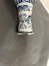 A fine Dutch Delft blue and white five-piece garniture, 1st quarter 18th C.