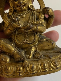 Mahakala en bronze dor&eacute;, Sino-Tibet, 19&egrave;me
