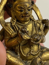 Mahakala en bronze dor&eacute;, Sino-Tibet, 19&egrave;me