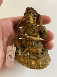 Mahakala en bronze dor&eacute;, Sino-Tibet, 19&egrave;me