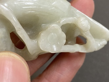 Five Chinese jade carvings, 19/20th C.