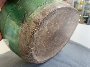 A Chinese sancai 'mandarin ducks' pillow, possibly Dangyangyu kilns, Henan, Song or later