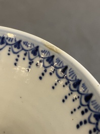 A Chinese blue and white 'Bleu de Hue' candlestick for the Vietnamese market, 18/19th C.