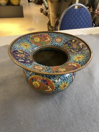 A Chinese cloisonn&eacute; spittoon or 'zhadou', Qianlong