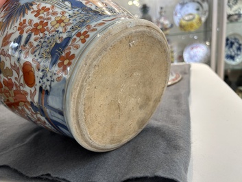 A Chinese blue and white Dutch-decorated 'Amsterdams Bont' vase and cover, Kangxi