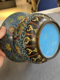 A Chinese cloisonn&eacute; spittoon or 'zhadou', Qianlong