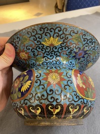 A Chinese cloisonn&eacute; spittoon or 'zhadou', Qianlong