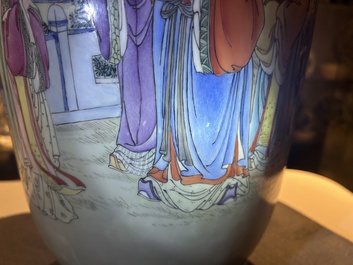 A Chinese famille rose rouleau vase, Qianlong mark, Republic