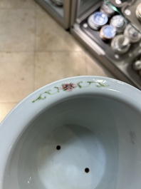 A Chinese famille rose plate and a jardini&egrave;re, Yongzheng and Hongxian mark, Republic