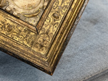 A pair of rare rhombus-shaped Malines alabaster portrait carvings, signed Tobias Tissenaken, end of the 16th C.