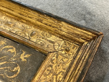 A pair of rare rhombus-shaped Malines alabaster portrait carvings, signed Tobias Tissenaken, end of the 16th C.