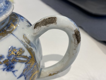 Six th&eacute;i&egrave;res en porcelaine de Chine en bleu et blanc, famille verte et de style Imari, Kangxi/Yongzheng