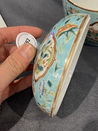 Bol couvert de type 'chupu' en porcelaine de Chine famille rose pour le march&eacute; Straits ou Peranakan, 19&egrave;me