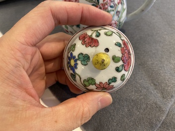 Five Chinese famille rose and Imari-style teapots and covers, Yongzheng/Qianlong